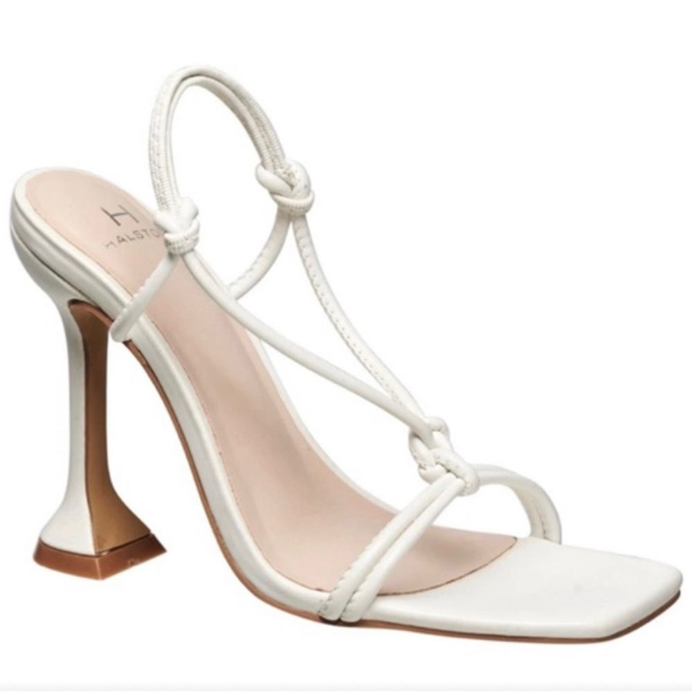 NEW Halston Picasso White Heeled Sandal